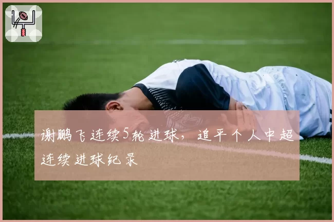 谢鹏飞连续5轮进球，追平个人中超连续进球纪录